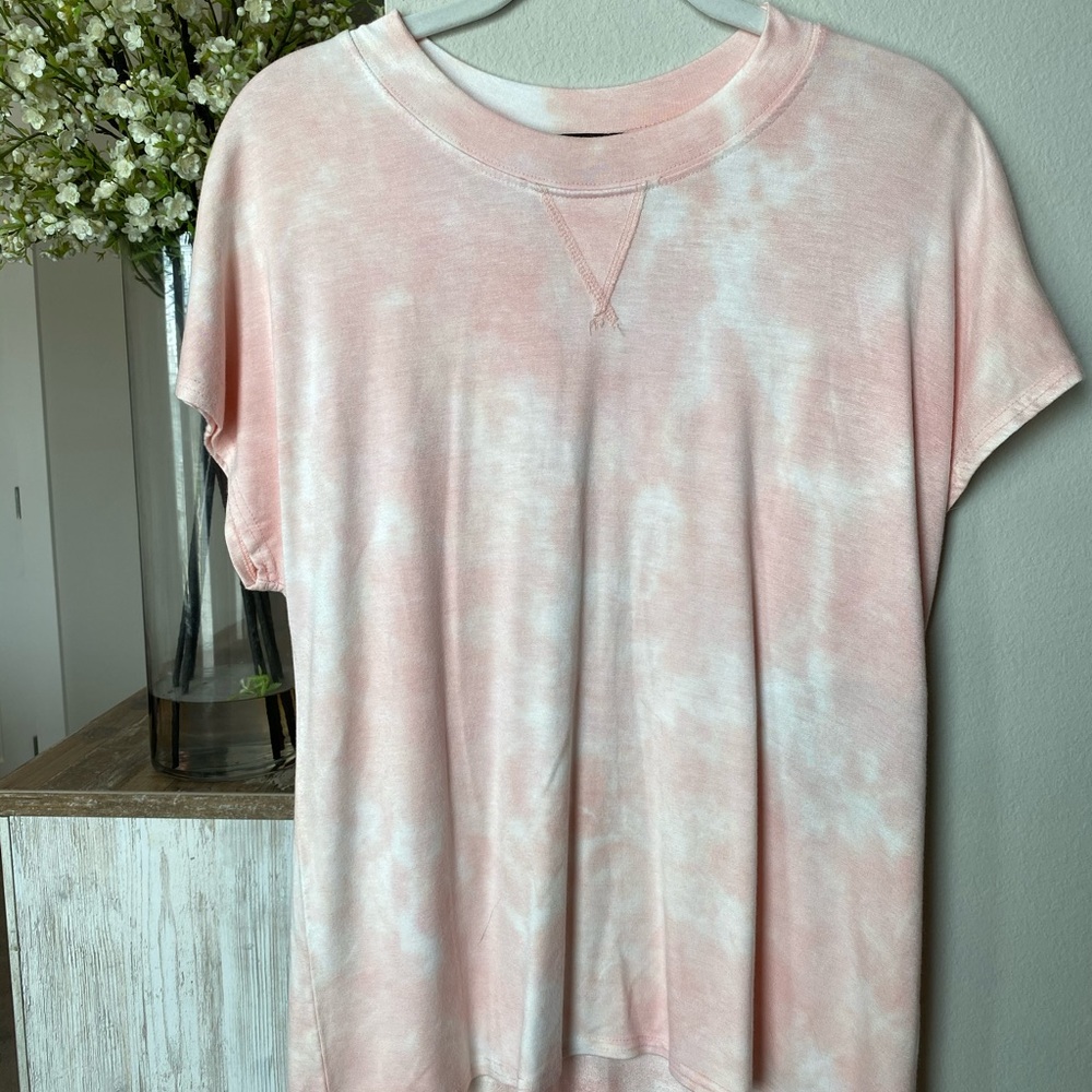 Cotton pink tie die shirt